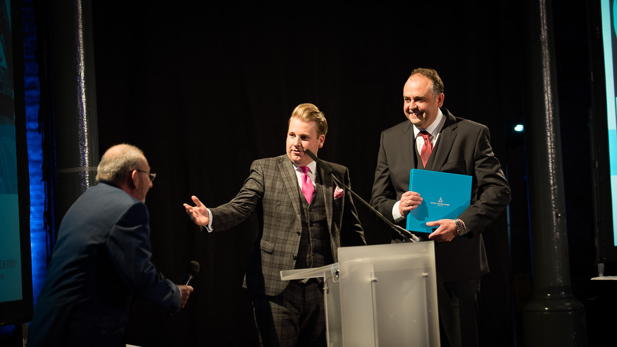 Paul Hurst accepts his award for Outstanding Achievement