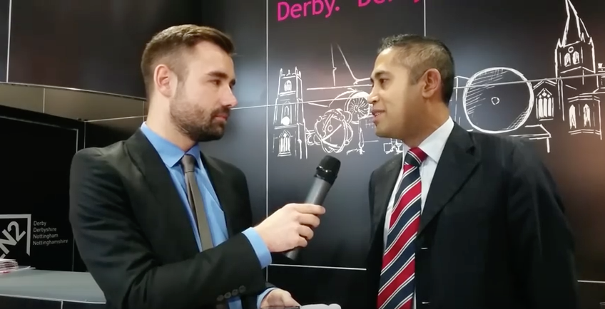 Leader of Derby City Council, Ranjit Banwait, during at interview at MIPIM in Cannes, France