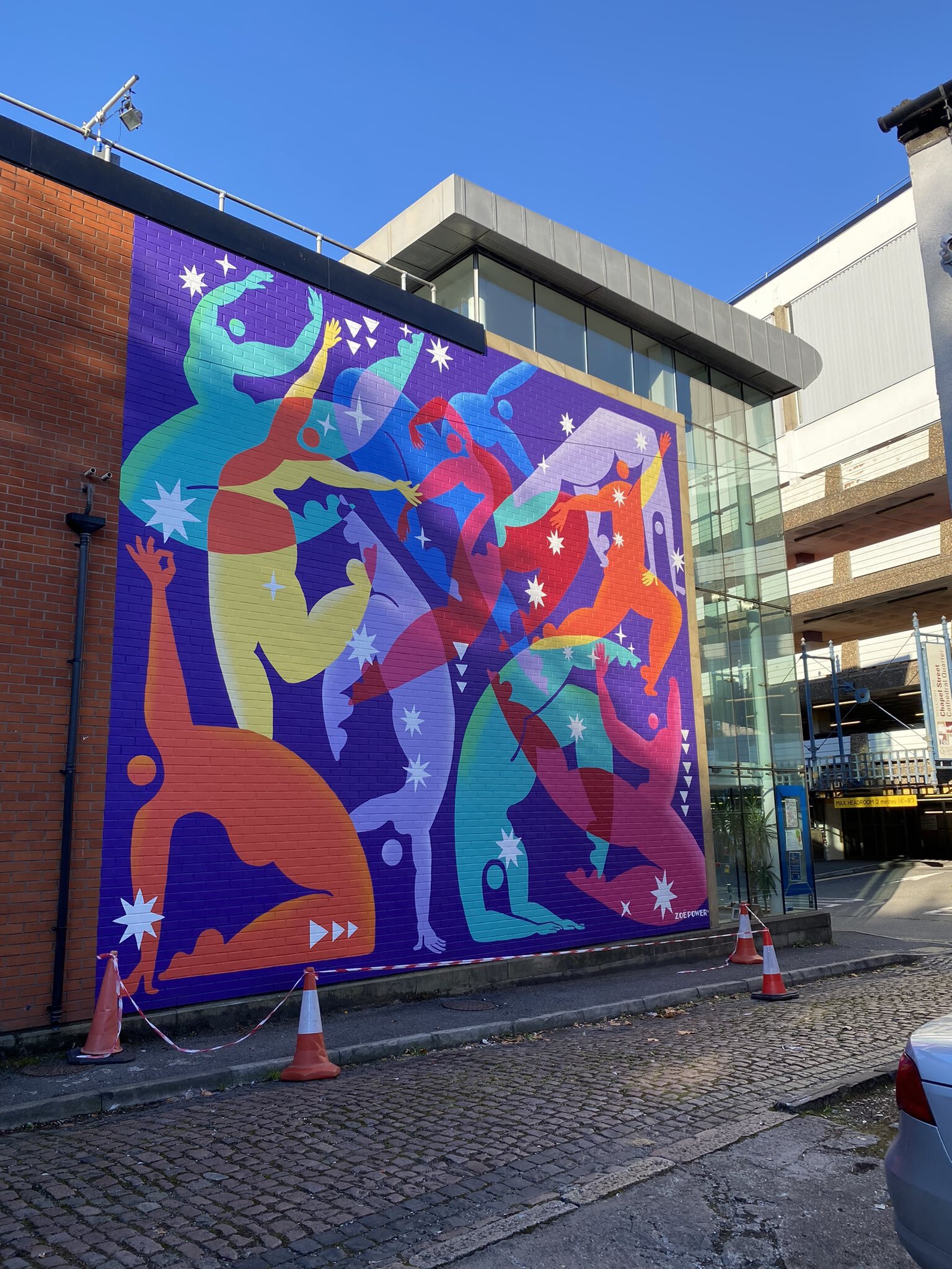 Giant street mural for dance centre