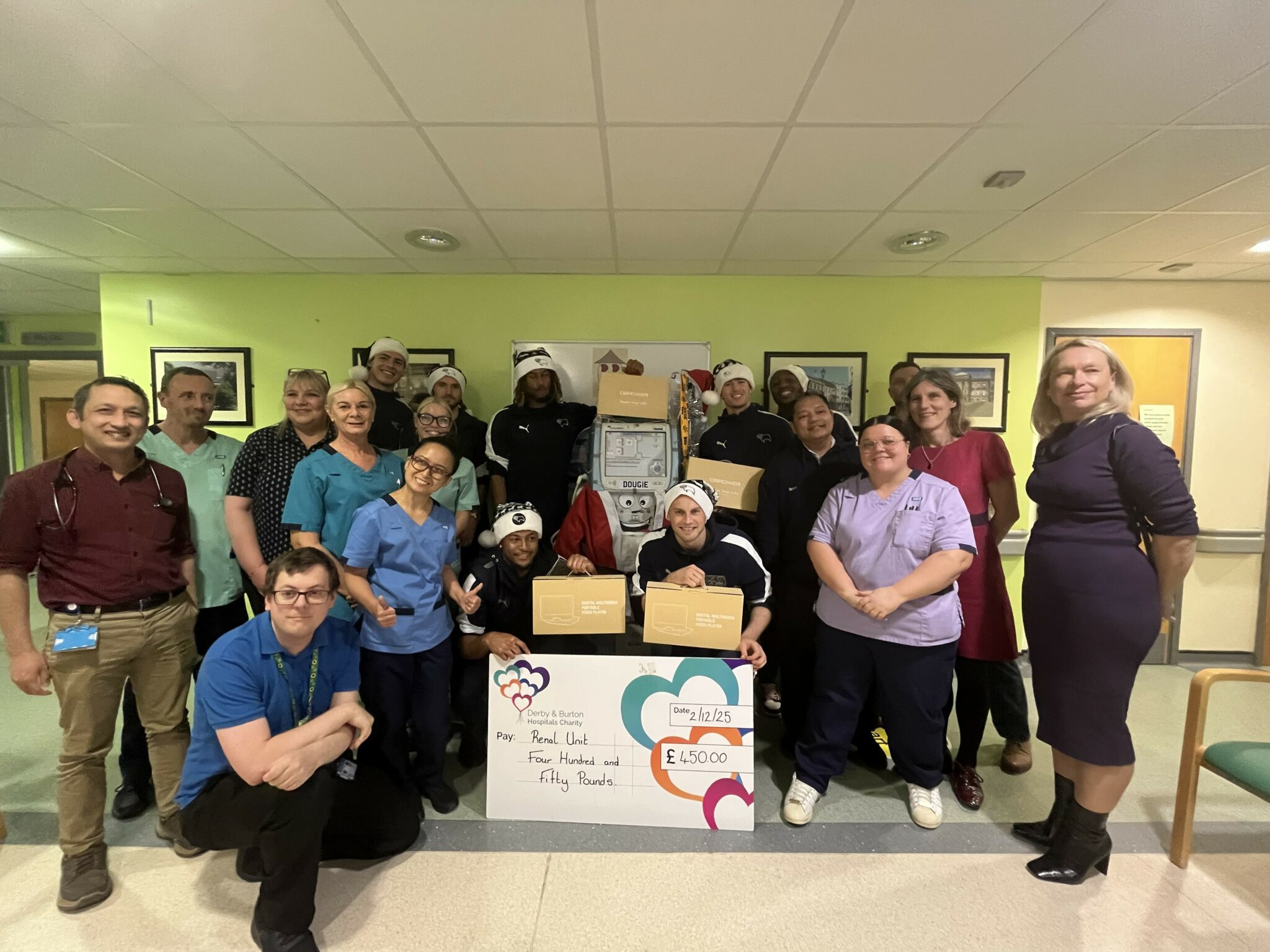 Rams players bring festive cheer to hospital patients - Marketing Derby