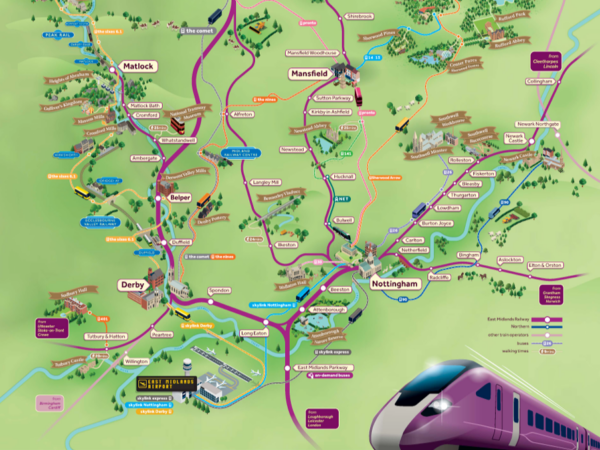 New tourism map encourages visitors to travel by rail and bus